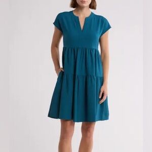 Calvin Klein A Line Split Neck Dress 2